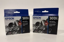 Brand New 2PK Epson 202XL Black Ink Cartridges WF-2860 XP-5100 High Yield