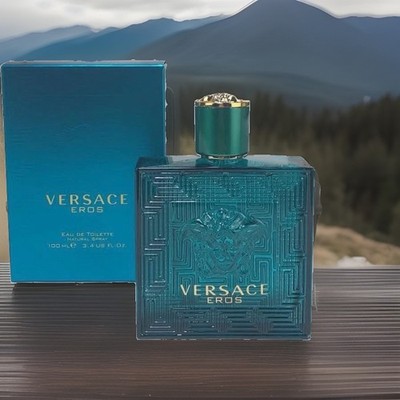 Versace Eros Eau de Toilette Spray 3.4 fl oz Mint Green Apple Lemon Vanilla