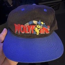 Vintage 90s Wolverine X-Men Marvel Comics Twill Snapback Hat Cap Black