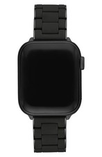MICHELE 38/40 mm Black Silicone-Wrapped Bracelet Band for Apple Watch Steel