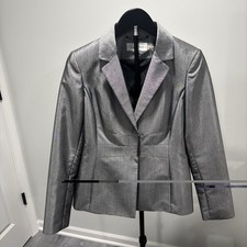 Calvin Klein Gray Notch Lapel Single-Breasted Blazer Jacket Size 4 Lined