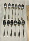 12 Vintage STERLING SILVER TEA SPOONS 5 ¾ inches, 8.8 oz. R. Wallace & Sons Nice
