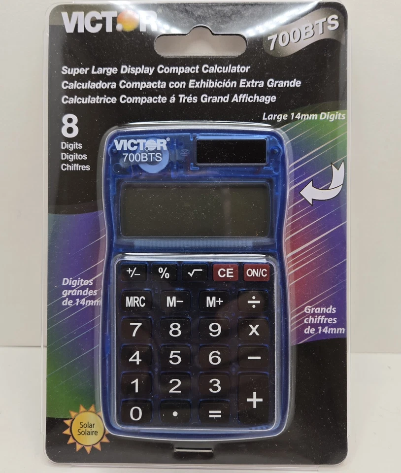 3 Victor 700BTS Super Large Display Compact Calculators Brand New Factory Sealed - Image 2 of 4