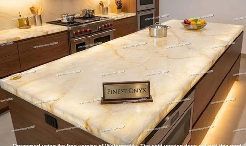30x48White Onyx Kitchen Island Countertop Backlit Translucent Natural Stone Slab - Bild 5 von 6