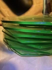 Set Of 6 Vintage Green Depression Glass Uranium Octagon Shape Desert Plates Glow
