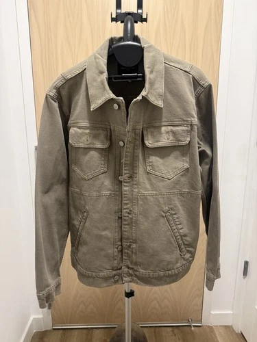 Banana Republic Factory Men's L Washed Khaki Denim Trucker Jacket - product listing photo