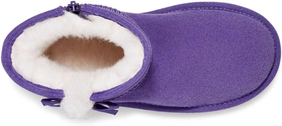 Ugg Victoria 学步儿童 5T Passion Flower 紫色 Koolaburra 蝴蝶结剪羊毛靴 全新带盒 — 第 4/4 张图片