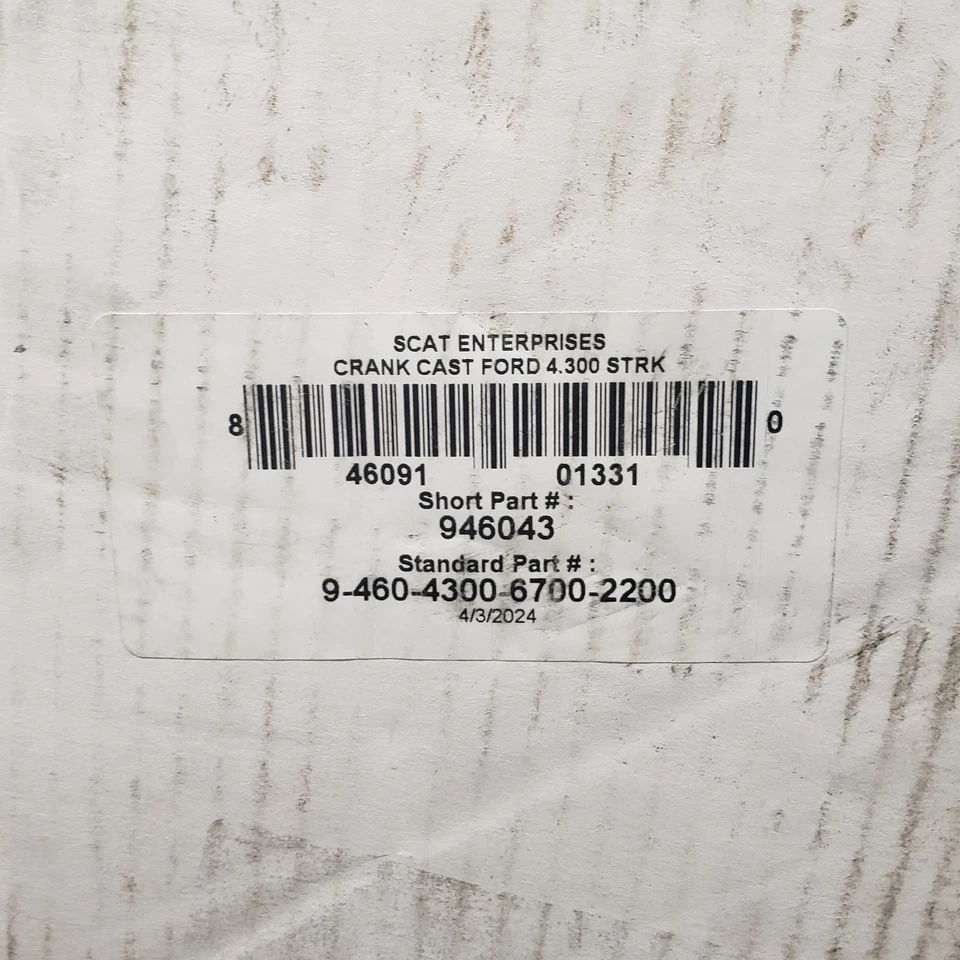 SCAT 9000 Cast Comp 946043 Stroker Lightweight Crankshaft 9-460-4300-6700-2200 - Image 2 of 2