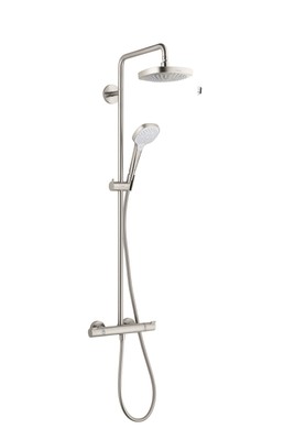 Hansgrohe 27257821 Croma Select E 2-Jet Showerpipe 180, 2.0 GPM Brushed Nickel