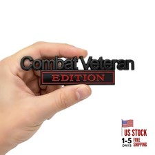 Edition Emblem Car Decals, Warrior Combat Veteran Combat Veteran Black/Red
