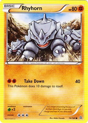Rhyhorn~74/160~NM~Primal Clash~PKM