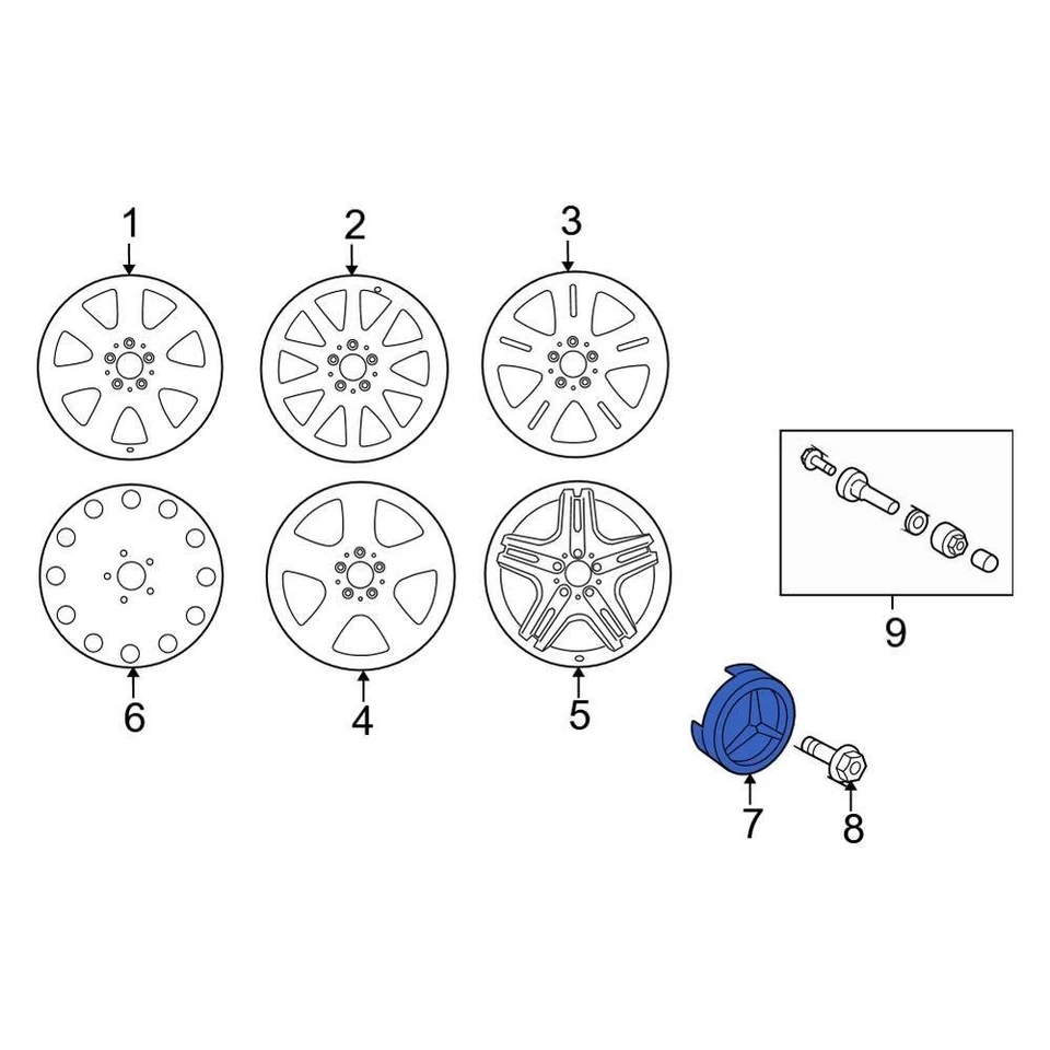 For Mercedes-Benz Metris 2016-2023 Mercedes-Benz 17140001255337 Wheel Cap Foto 2 de 4