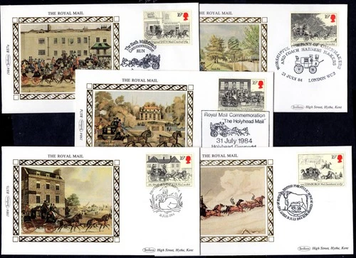 GB - 1984 The Royal Mail on 5 x Benham Silk First Day Cover