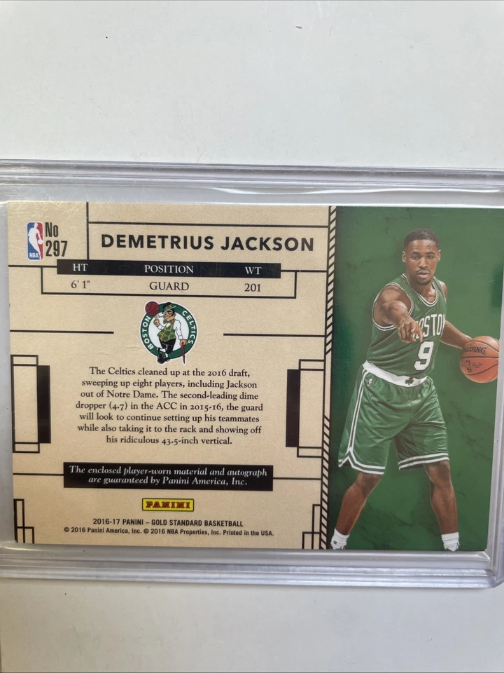 2016-17 Panini Gold Standard Basketball Demetrius Jackson Patch Auto /99 #297 - Image 2 of 2