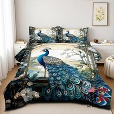 Blue Peacock Comforter Set King Size Bird and King 104" x 90" Blue Peacock 8a