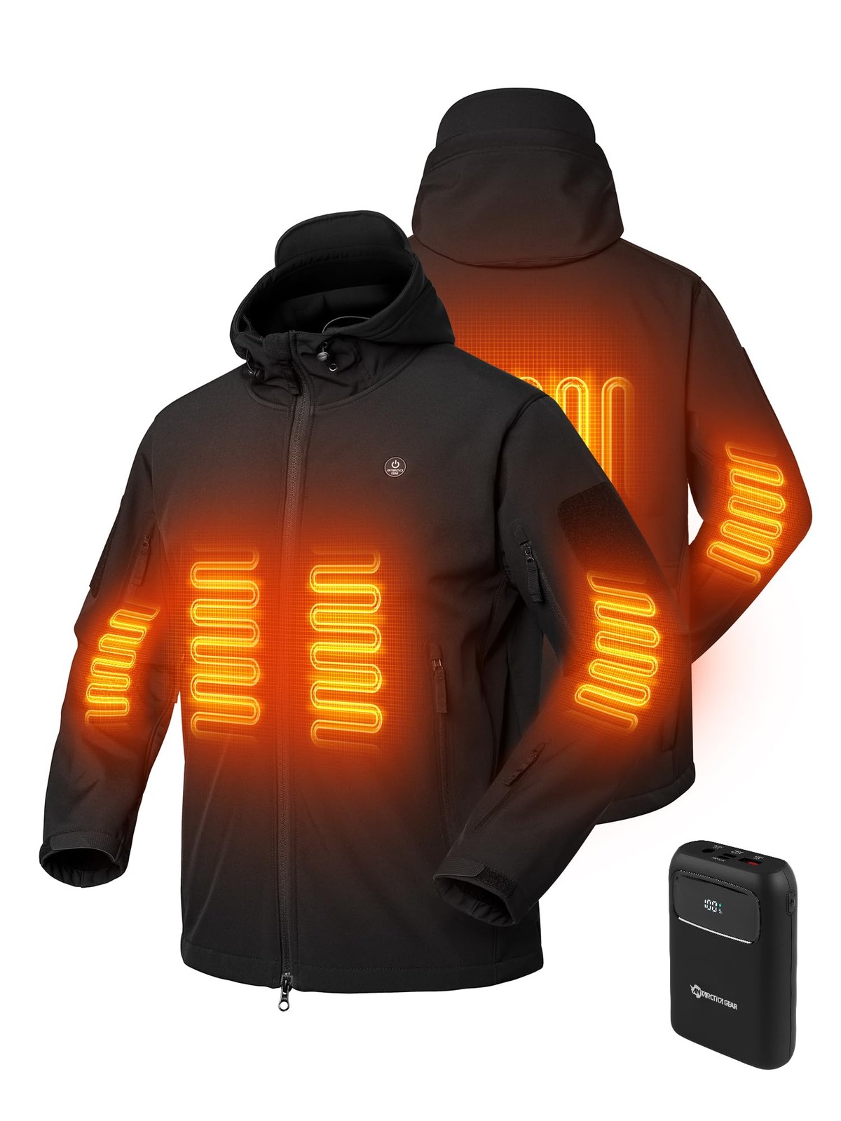 Men's Heated Jacket Winter Soft Shell Heating Hoo… - image 1