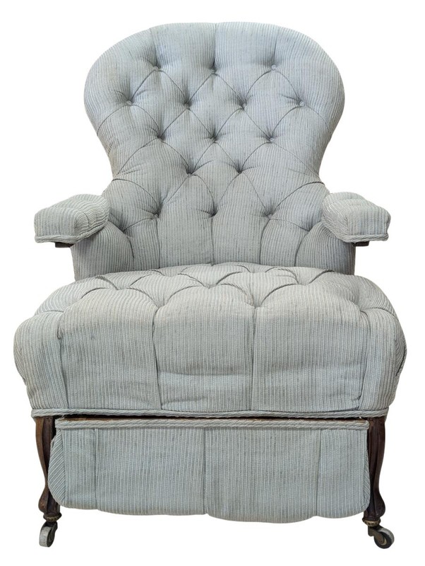 RARE Antique Napoleon III Mechanical Reading Chair, Ottoman, 41″H, PA6917CC