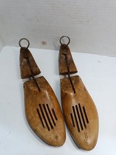 Vintage Wooden Pair Shoe Tree Form Molds Stretchers Miller Trademark
