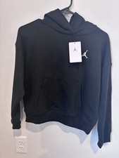Jordan Black Fleece Pullover Hoodie Jumpman Logo Girls L