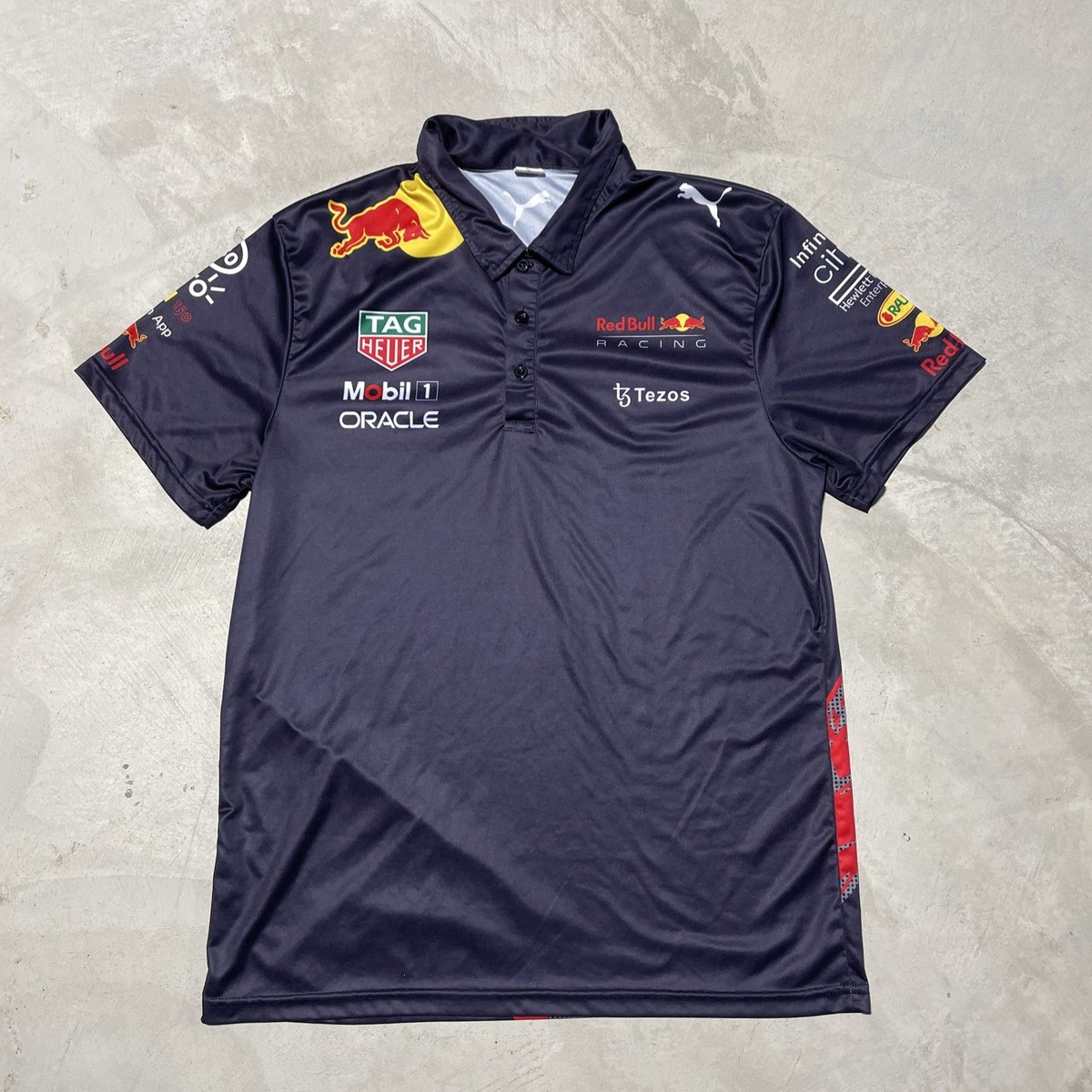 Aston Martin Red Bull Racing プーマ半袖シャツ Puma Aston Martin Red Bull Racing Team Men's Polo Shirt Size L Pit