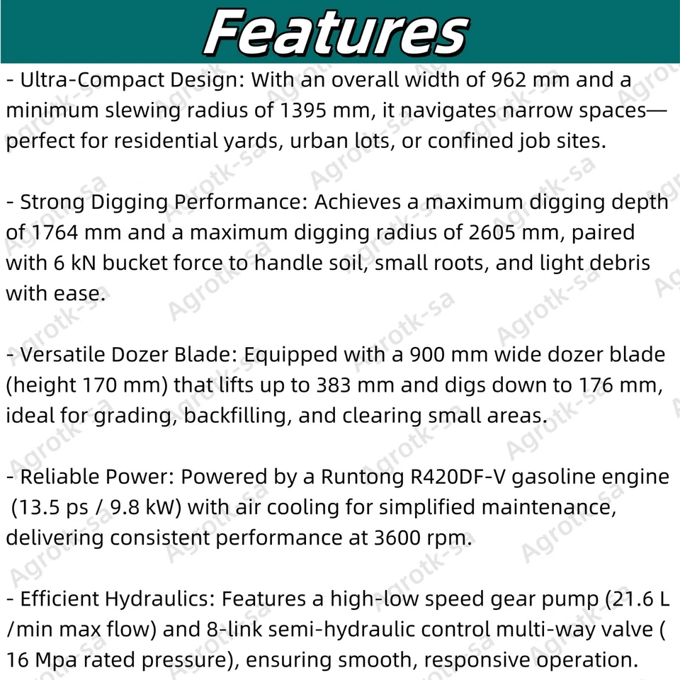 AGT Skid Steer Auger Drive specifications