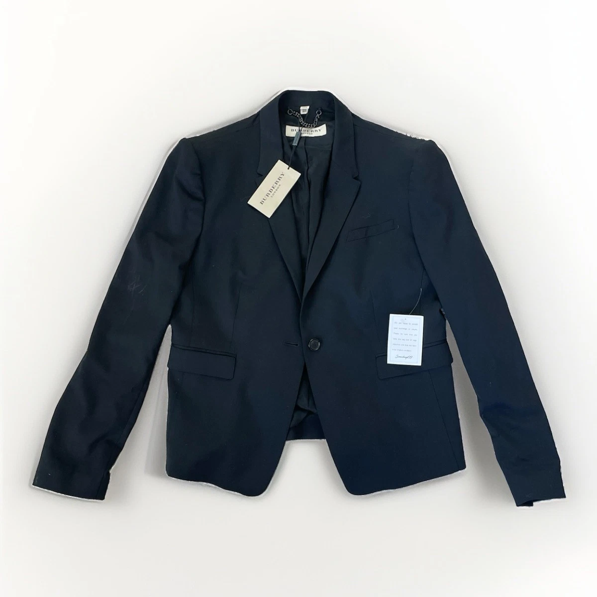 Burberry London Mujer Chaqueta Negra Abrigo Blazer Talla US 20 Etiqueta