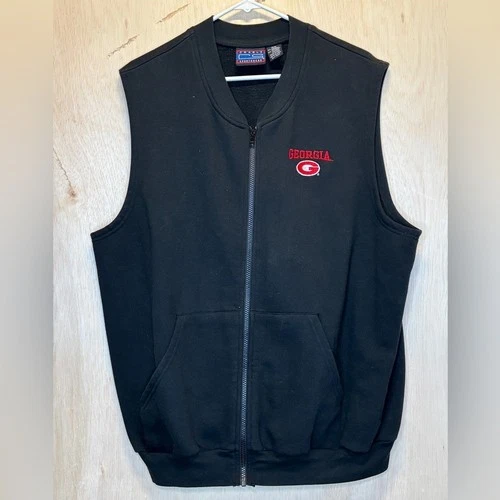 Georgia Bulldogs Zip Up Vest University of Georgia Men's Medium Excellent - product listing photo