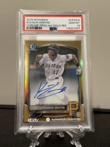 Konnor Griffin 2025 Bowman Chrome Prospect Auto TRUE Gold Refractor /50 PSA 10