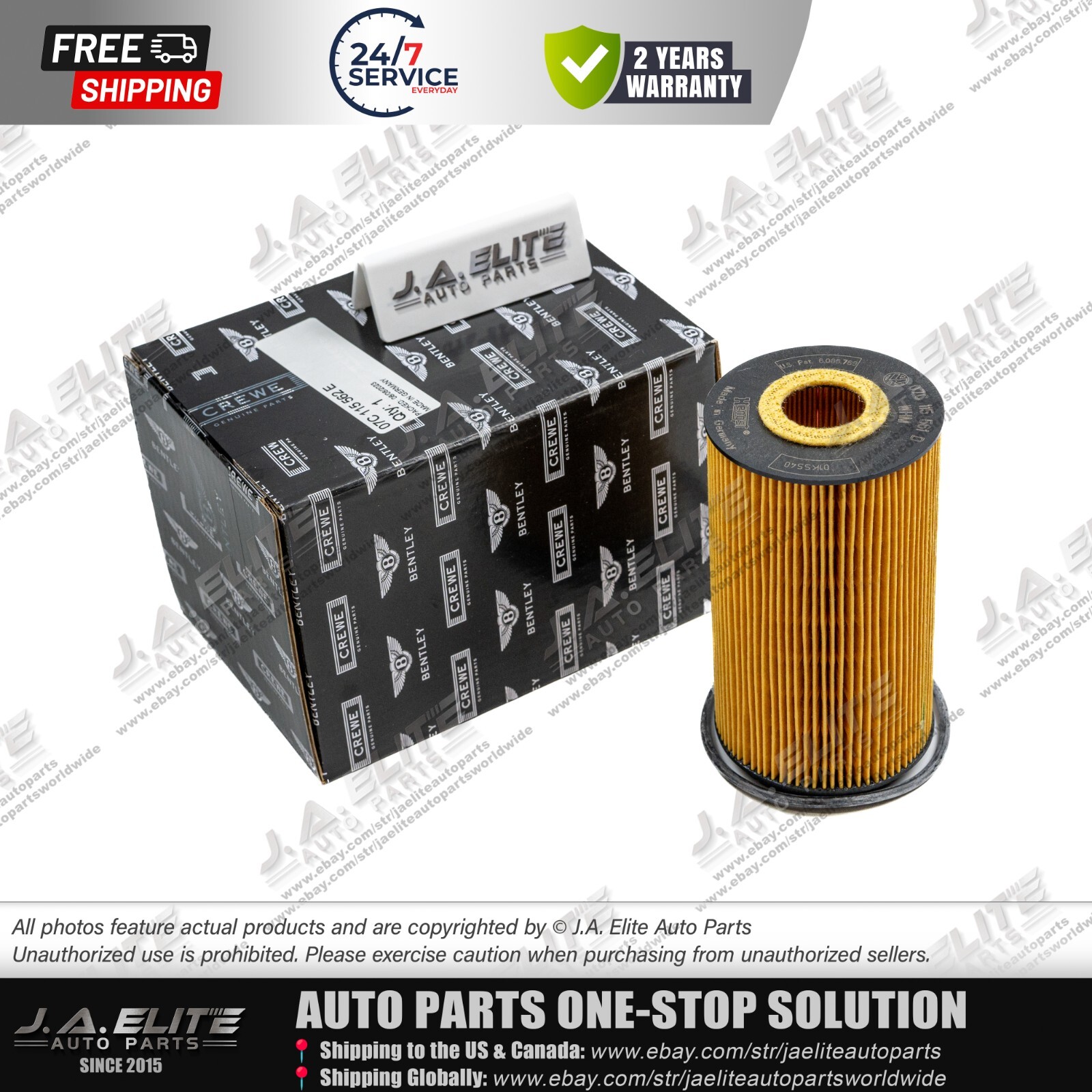 Genuine Oil Filter & Gasket for Bentley GT GTC Flying Spur 6.0L 07C115562E