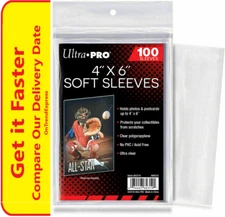 400 x Ultra Pro 4 x 6 Card Protector Soft Sleeves Card Photo Postcard 4 x 100ct 