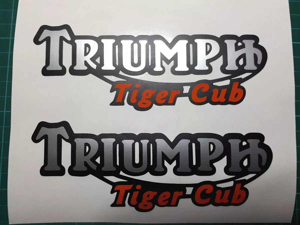 Triumph Tiger Cub decal stickers X2 pair pre 65 trials twinshock bantam