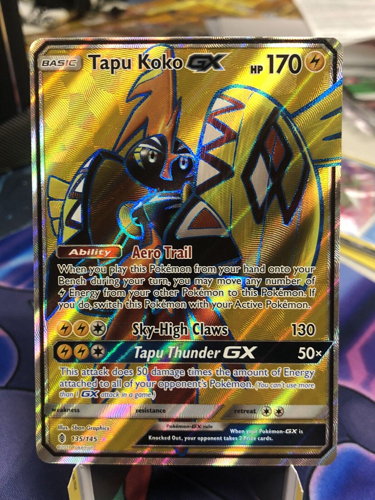 Tapu Koko GX 135/145 PSA 8 NM-MT Guardians Rising Full Art Graded