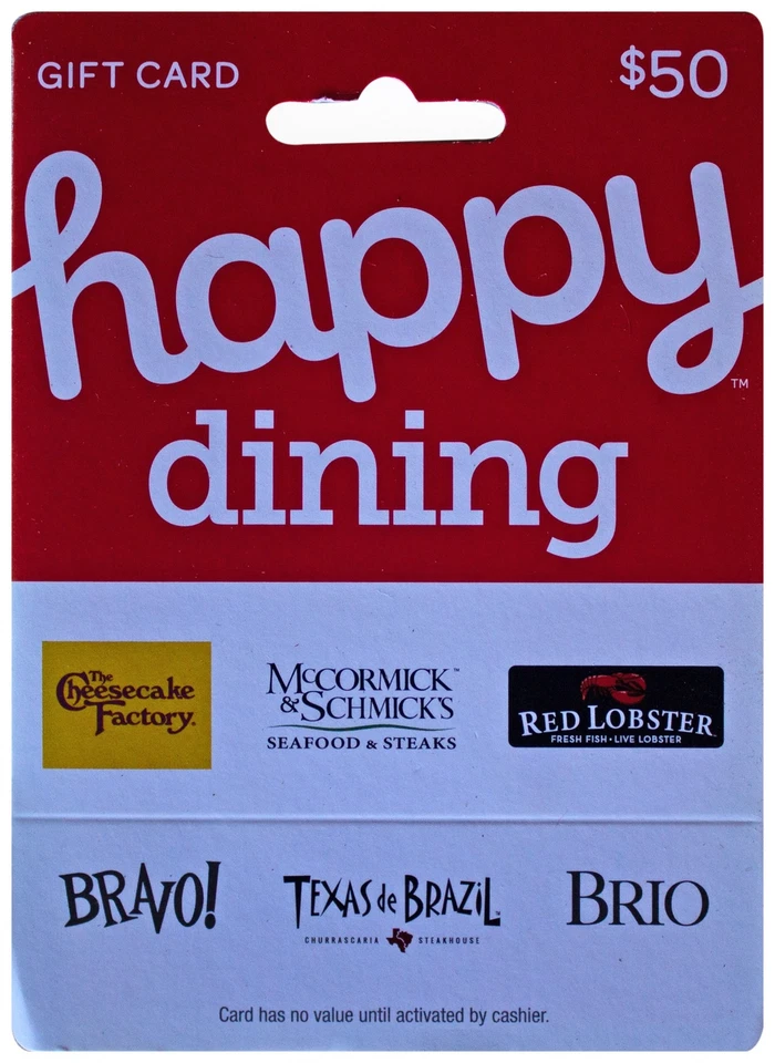 LOT Of 34 HAPPY DINING GIFT CARDS w/ NO Value ZERO Balance ($0) Red Lobster Etc. - Image 2 of 4