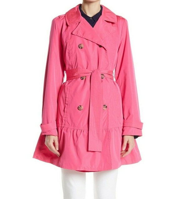 248 NWT KATE SPADE NEW YORK SzS FLOUNCE HEM BELTED TRENCH COAT