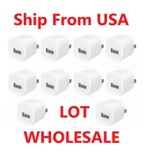 Lot OF White 1A USB Power Adapter AC Home Wall Charger Plug FOR iPhone 5 6 7 8 X