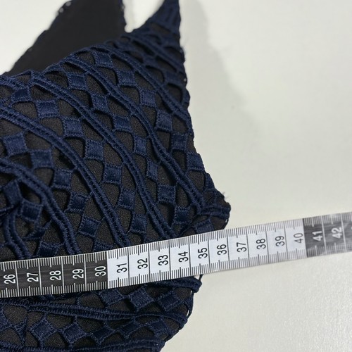 Sheike Dress Size 6 Dark Blue Broderie Evening Formal Sleeveless Midi Zip Back - Picture 8 of 12