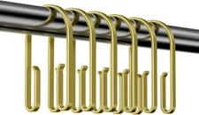 Gold Shower Curtain Hooks Rings，Double Sided Shower Curtain Hooks Rust Proof