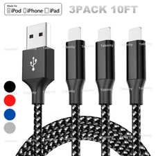 Woven USB Charger Cable Charging Cord For iPhone 14 13 12 11 XS XR X 8 7 6 Plus