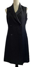 Hi-QualityClassic Tuxedo Dress 6 Black Double Breasted Polyester Banana Republic