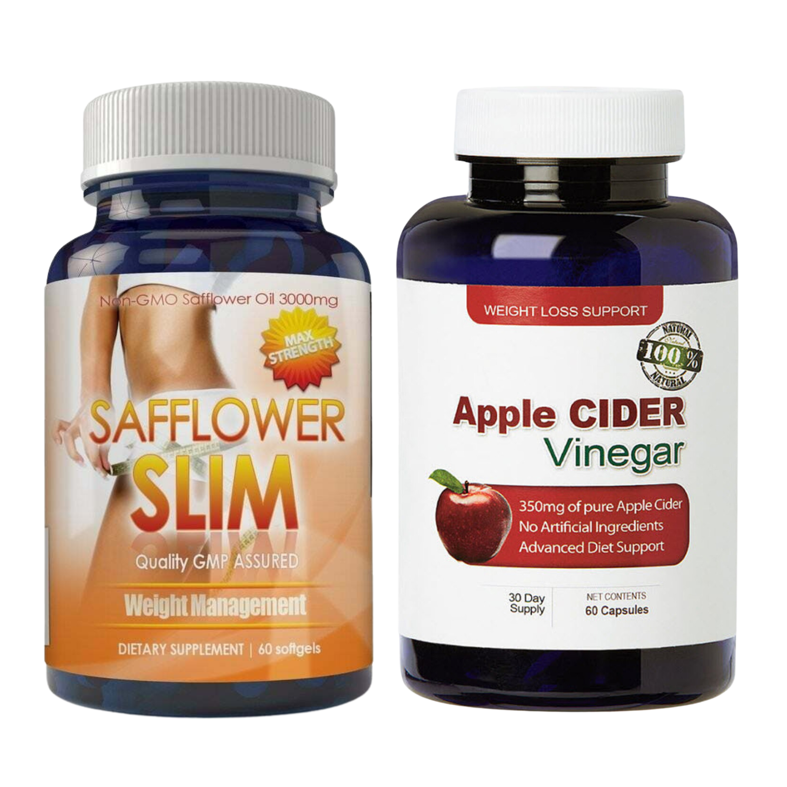 Safflower Oil Fat Burner Pills Apple Cider Vinegar Weight Loss Diet Supplements-image