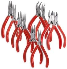 10pcs JEWELERS PLIERS SET JEWELRY MAKING BEADING WIRE WRAPPING HOBBY 5" PLIER US