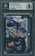 2012 Bowman Draft Dual Top 10 Paul Konerko Courtney Hawkins Beckett Signed *5164