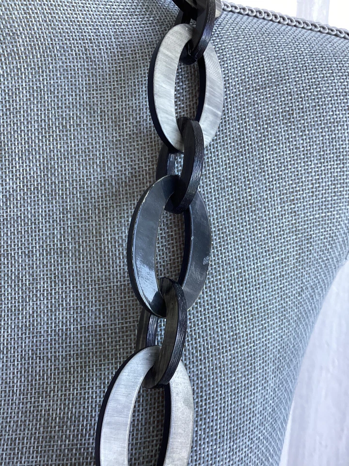 Collar Brunello Cucinelli Cuerno y Monilli Tortuga Eslabón Nuevo con Etiquetas $1700 Foto 2 de 4