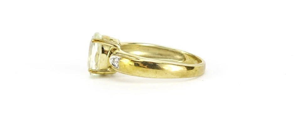 Anillo de diamantes y kuncita de oro de 9 quilates Foto 3 de 4