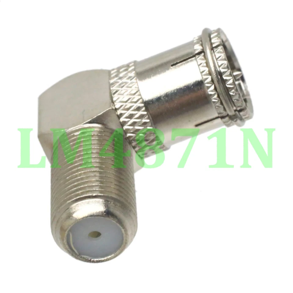1pc Slide-on Adapter F TV plug male to F TV female connector right angle push-on - Image 3 of 4