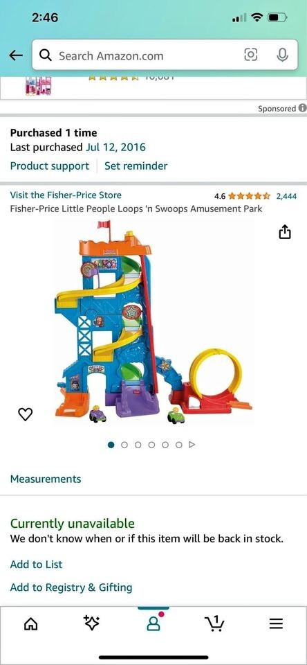 Fisher Price Little People Wheelies Loops N’ Swoops Amusement Park New in  Box