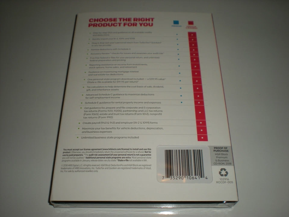 H&R Block 2018 Premium & Business Schedule C & Corporations. Imports Turbotax - Image 2 of 4