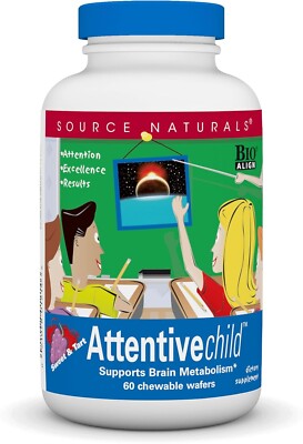 Source Naturals, Inc. Attentive Child 60 Chewable Wafer