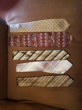 Lot of 5 Vintage WEMBLEY Men  s Neck Ties Wide Textured Multicolor Tie Lot 1 