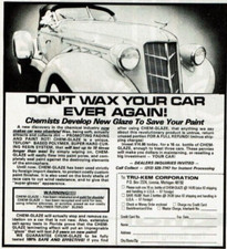 1980 Vintage Print Ad Don't Ever Wax Your Car Ever Again Chem-Glaze Tru-Kem Corp